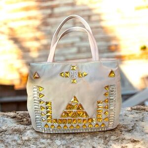 Givenchy Riccardo Tisci Era Crystal Studded Nylon Tote, Rare 4G Logo Bag w/ COA